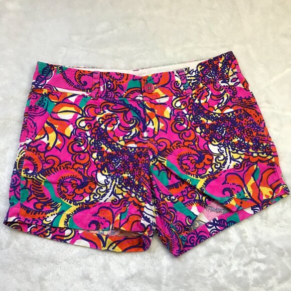 Lilly Pulitzer The Callahan Short Women's Size‎ 4 Textured Paisley Print Cotton - Picture 11 of 11